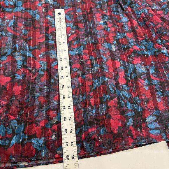 Anne Klein Twist Neck Halter Midi Dress Womens 16 W Red Blue Floral Metallic NWT - Picture 15 of 15